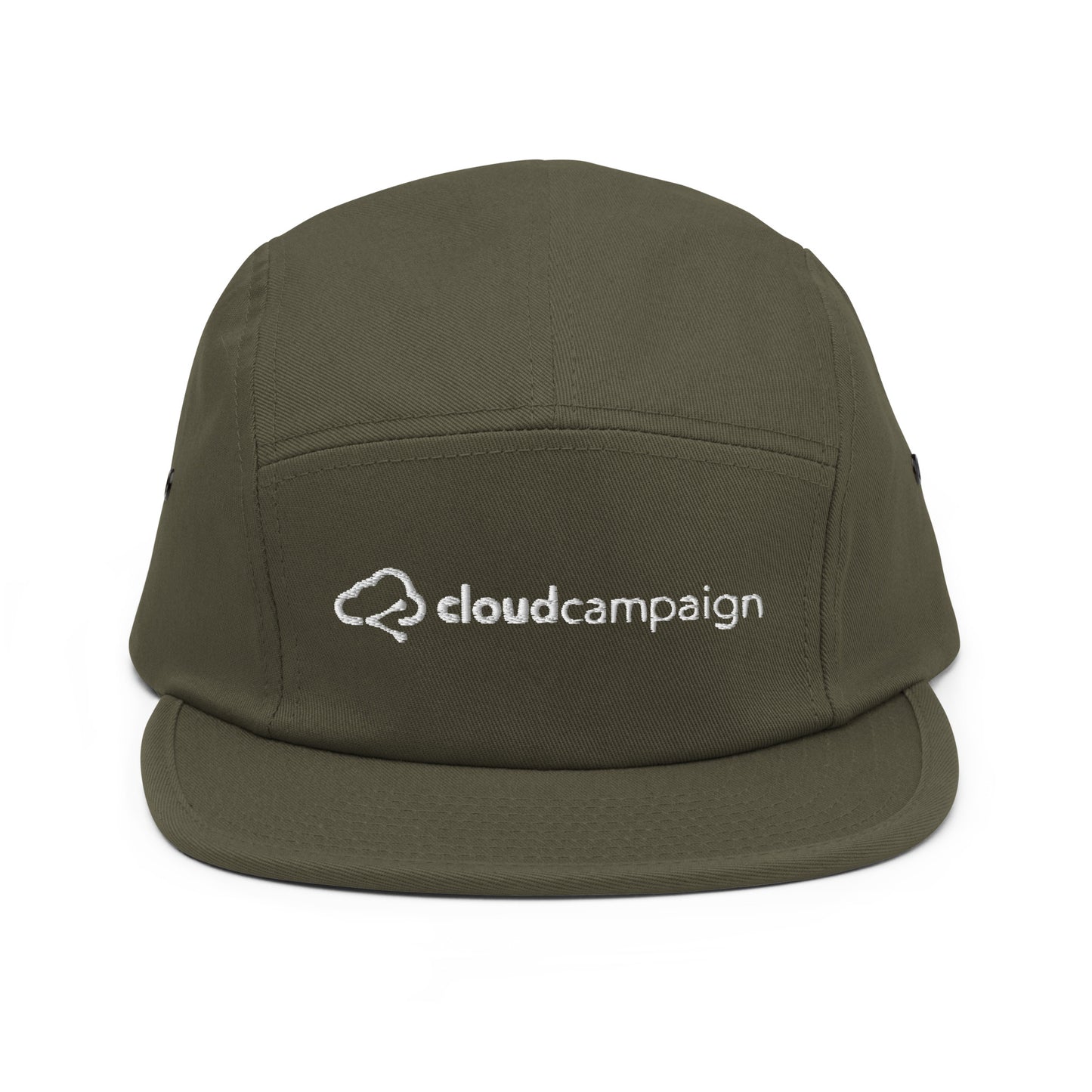 Five panel cap w/ white Cloud Campaign embroidery