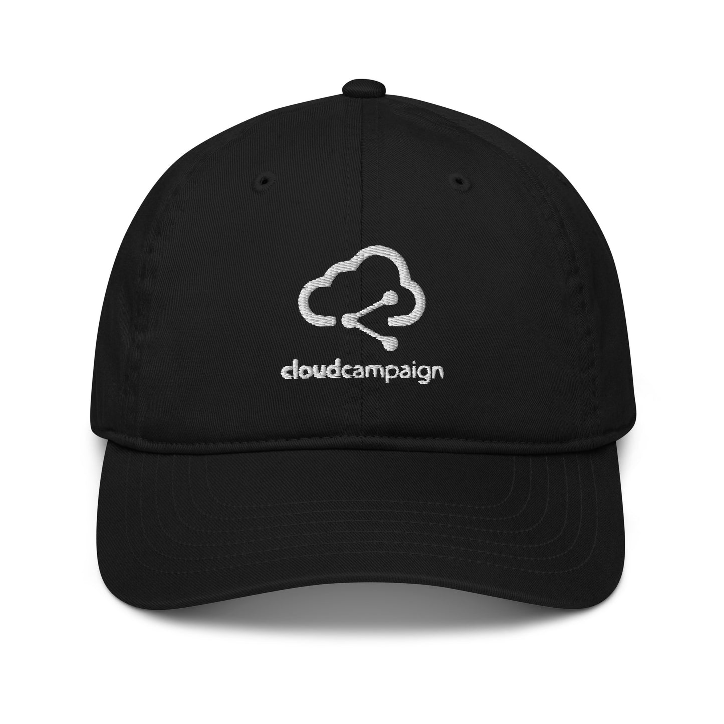 Organic dad hat w/ white Cloud Campaign embroidery