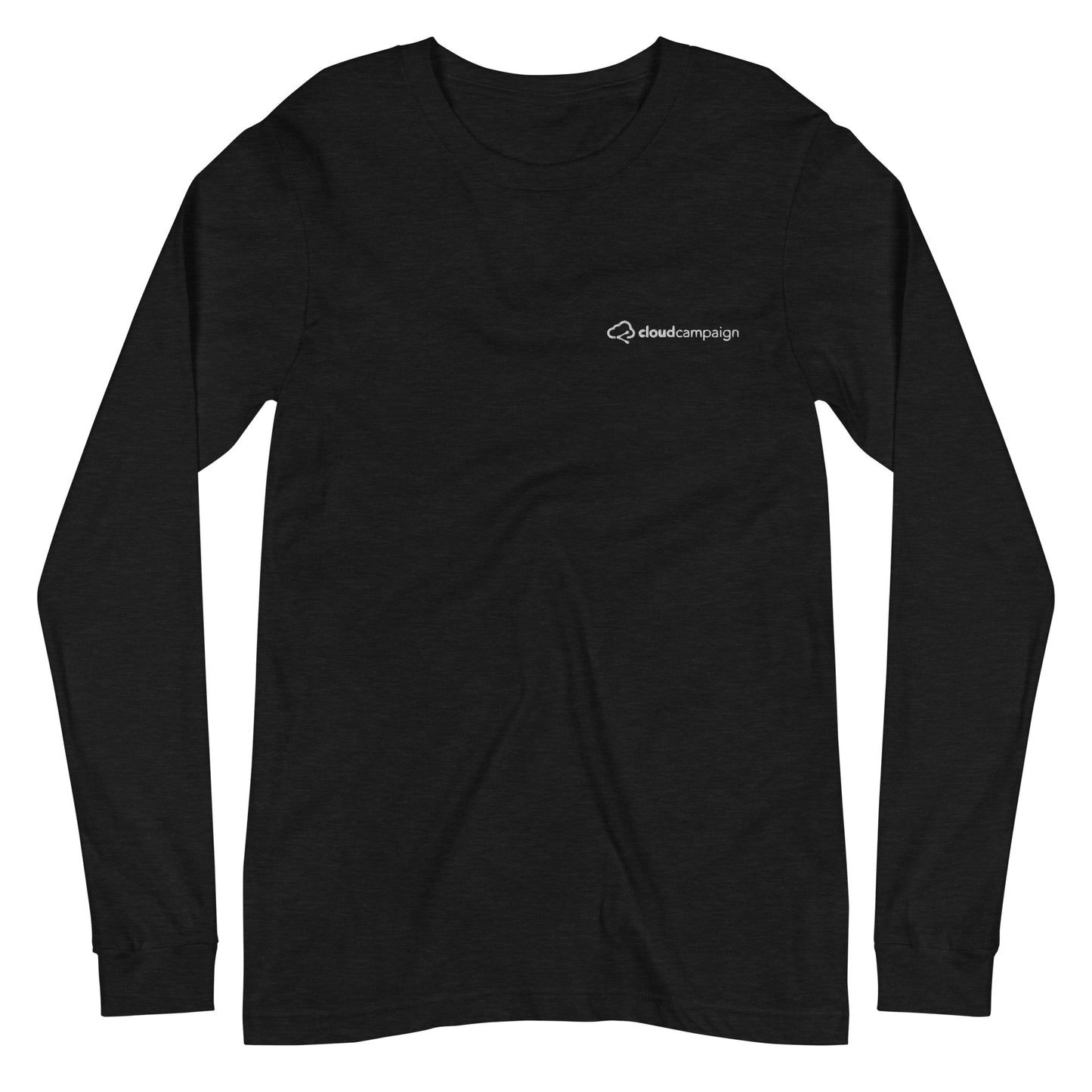 Unisex Long Sleeve Tee w/ white Cloud Campaign embroidery
