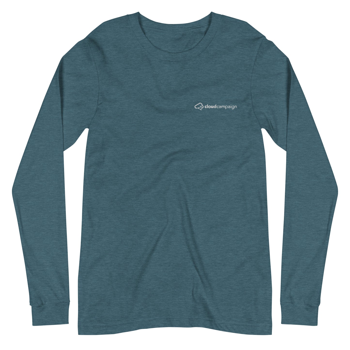 Unisex Long Sleeve Tee w/ white Cloud Campaign embroidery