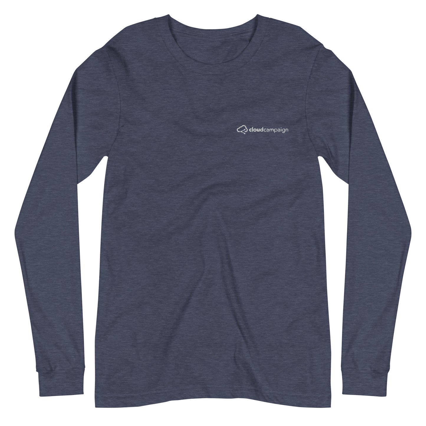 Unisex Long Sleeve Tee w/ white Cloud Campaign embroidery