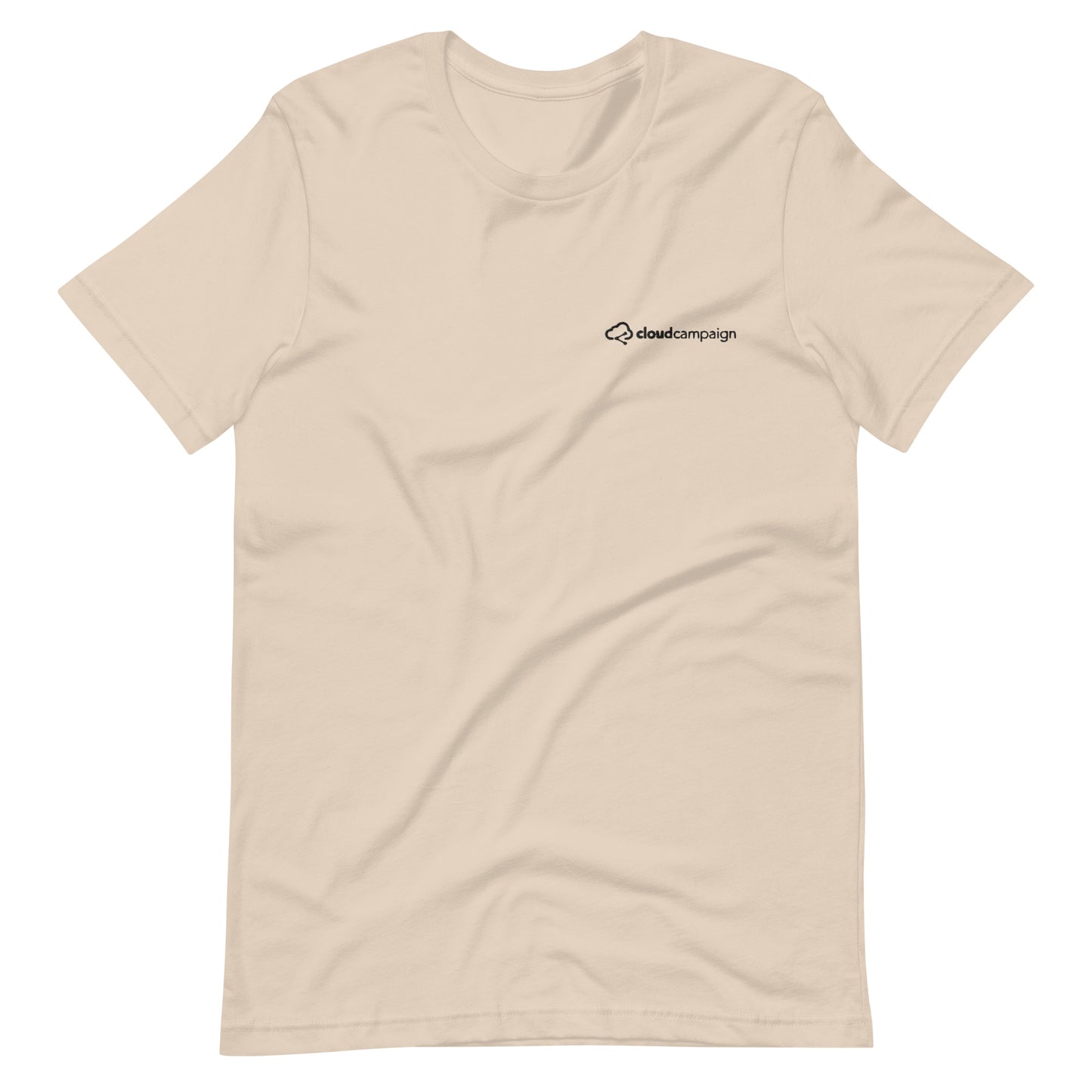 Unisex t-shirt w/ black Cloud Campaign embroidery