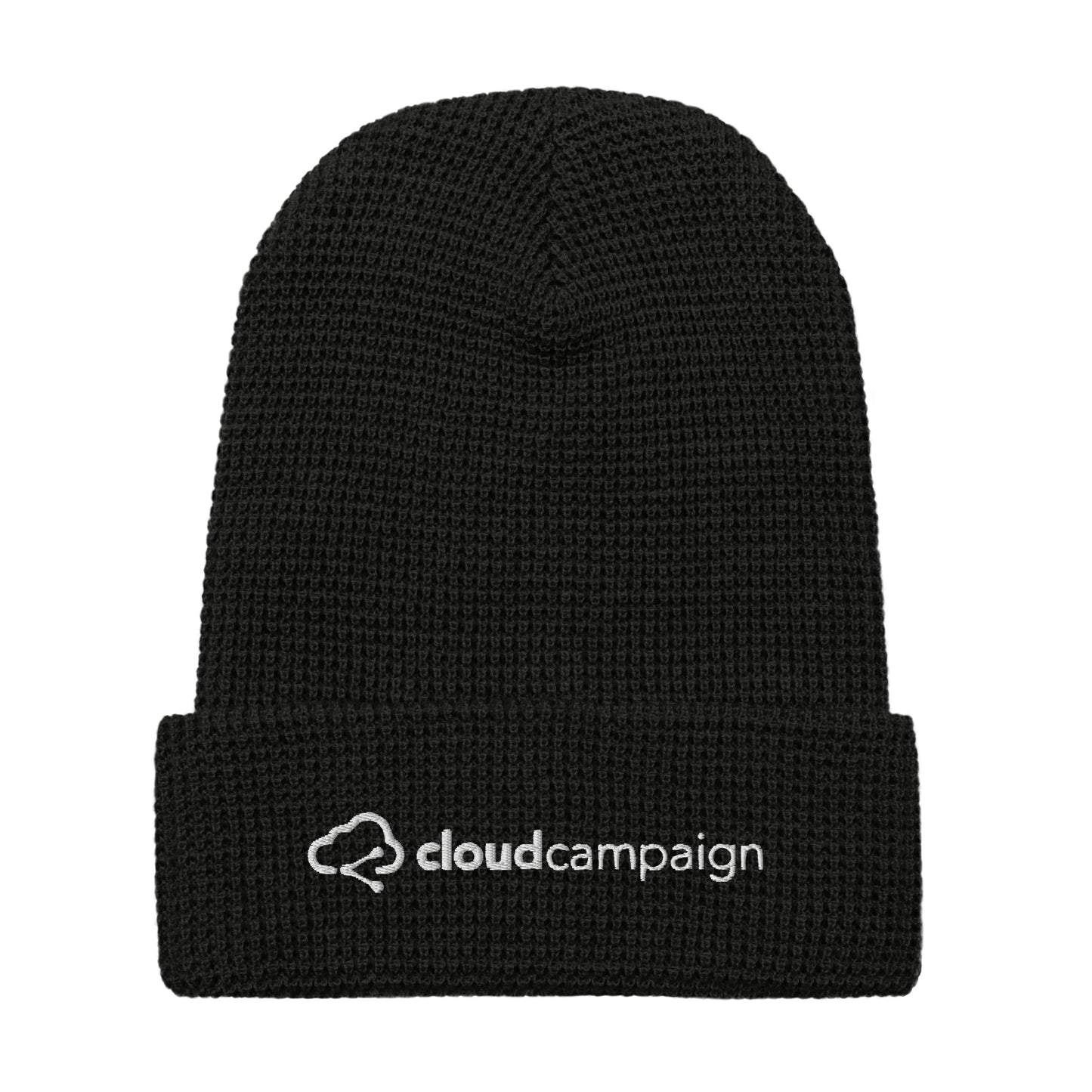 Waffle beanie w/ white Cloud Campaign embroidery