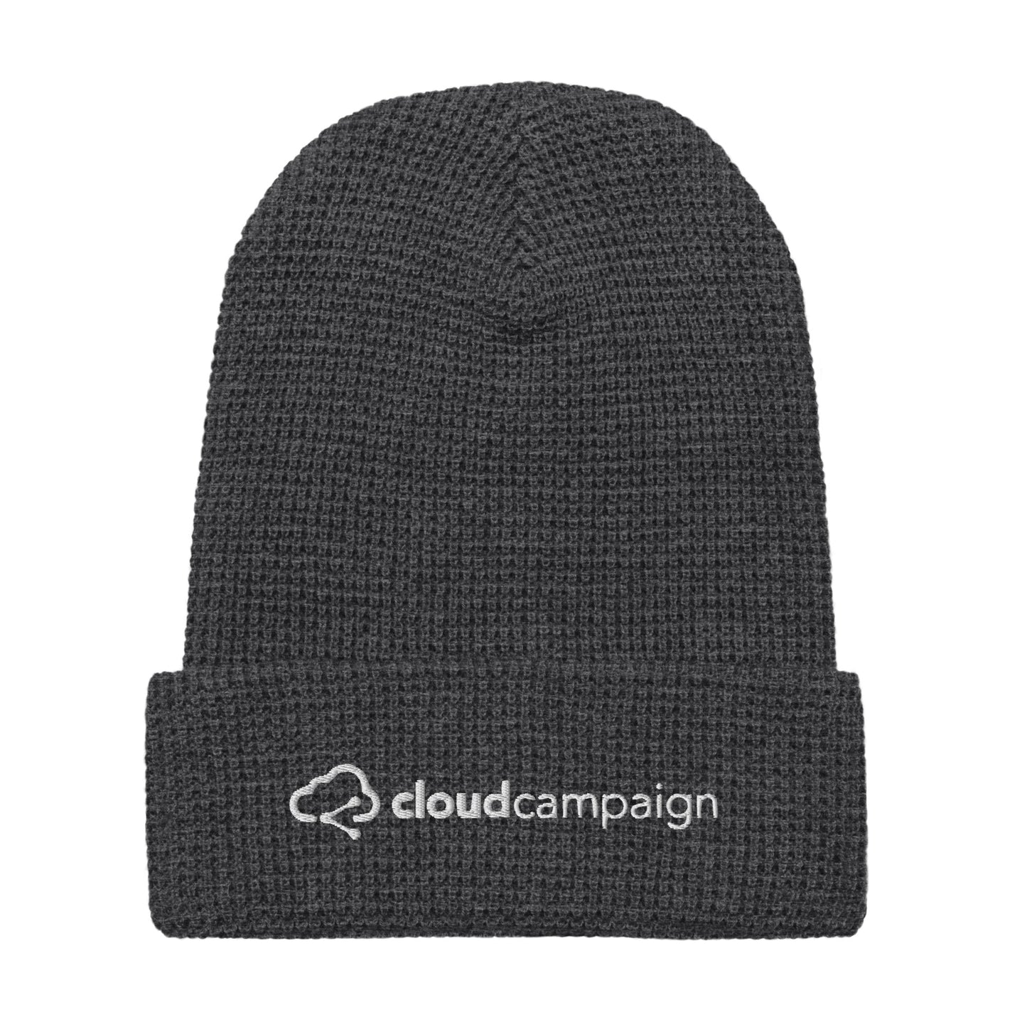 Waffle beanie w/ white Cloud Campaign embroidery